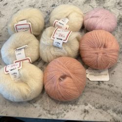 8 Skeins Mohair Yarn