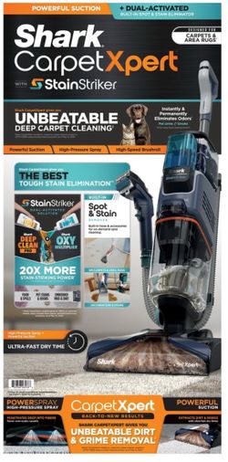 SHARK CarpetXpert with StainStriker Upright Carpet & Area Rug Cleaner, Upholstery, Pet Friendly Carpet Shampooer, 2 Tools, Cleaning Solutions - EX200