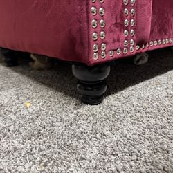 Velvet Studded Sectional Sofa