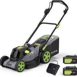 MYTOL 40V(20V X2) Cordless Lawn Mower, 16'' Lawn Mower with 4.0Ah Batteries and Charger, Brushless Motor, 6 Mowing Heights & 11.9 Gal Grass Box, Light