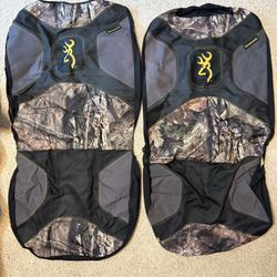 Pair of Mossy Oak Camo Low Back Car Seat Covers And Head Rest CoverUniversal Fit