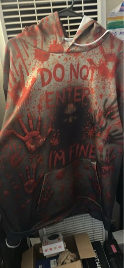 Do Not Enter I'm Fine Horror Graphic Hoodie