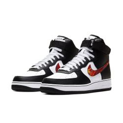 Nike Air Force 1 High Top Colorblock Black White Multicolor Adjustable Strap