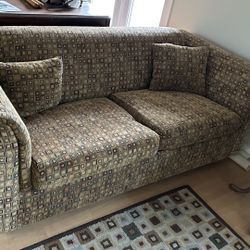 Textured Hideaway Sofa Bed/Pillows