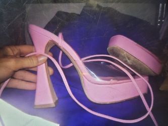 Barbie Pink Lace Up Heels