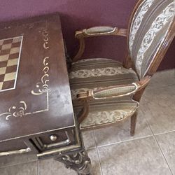 Antique Chess Table 