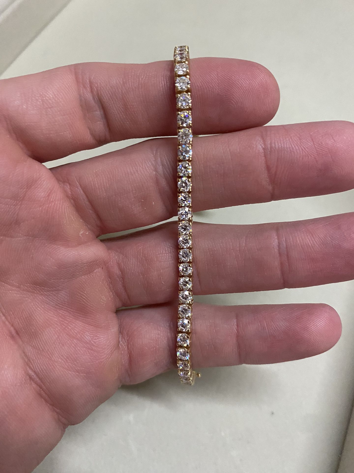 7ctw Lab-grown Diamond Tennis Bracelet 14K Yellow Gold