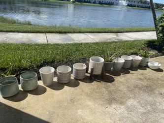 12 Ceramic Pots 6-8” Tall