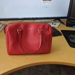Red coach Mini Boston bag (No Shoulder Strap)