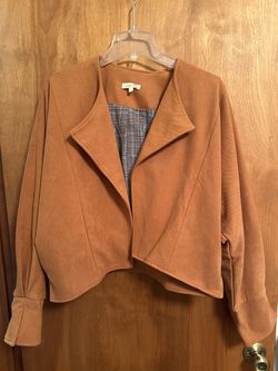 Rust Open-Front Cropped Jacket, new - size S - pick up only