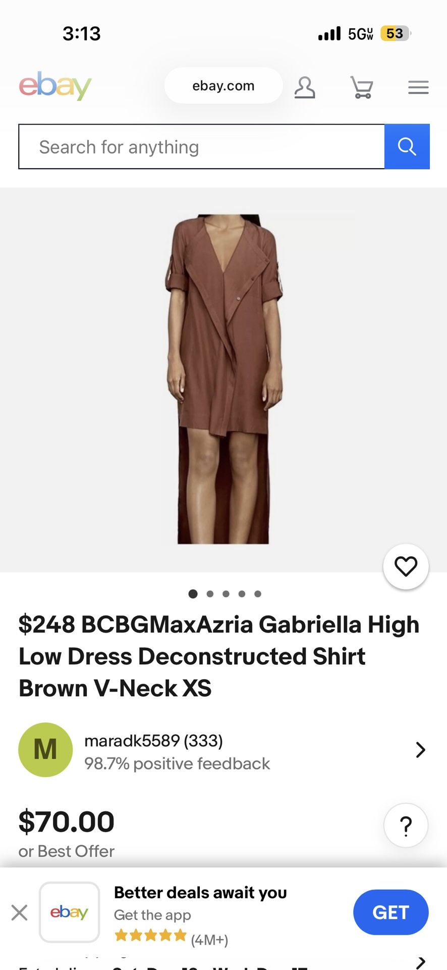Bcbg High Low Dress