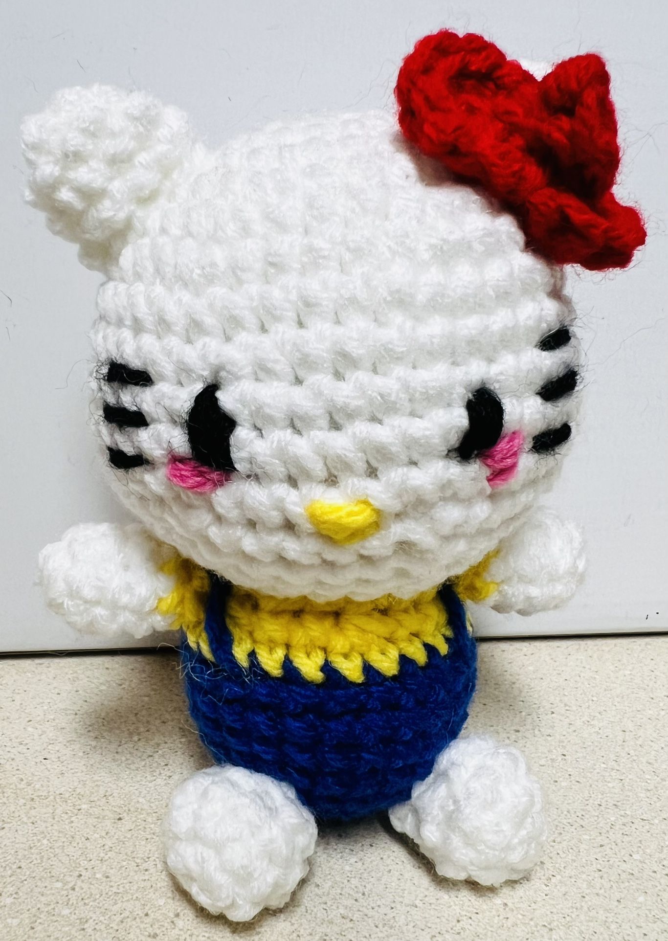 CUTE KITTY CAT hello Crochet Doll PLUSH figure toy Amigurumi handmade NEW-USA