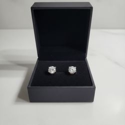"Brilliant Moissanite Stud Earrings in Sterling Silver" 