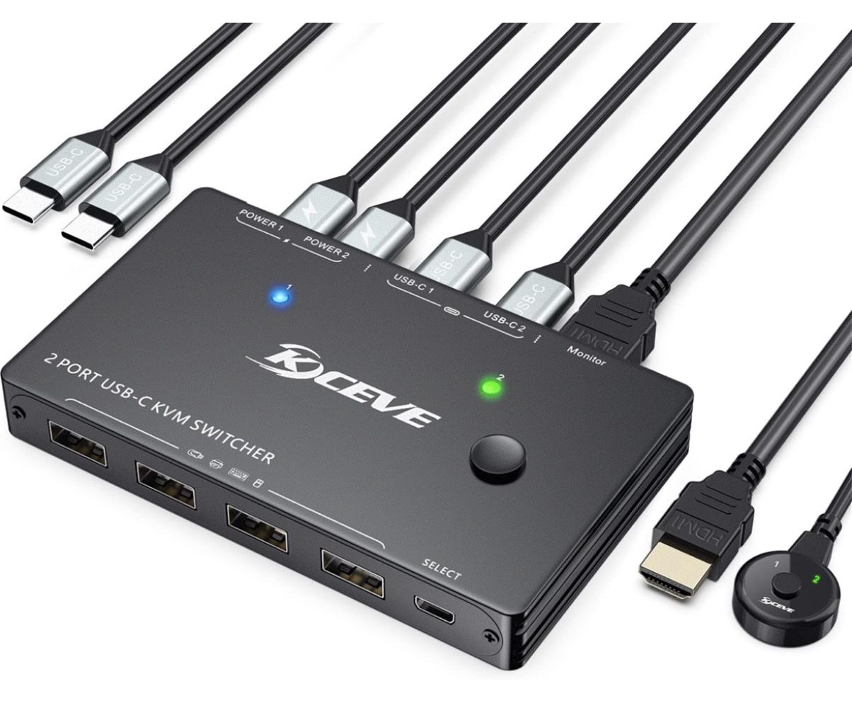 USB C KVM Switch 4K@60Hz,MLEEDA USB C Switch