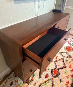 New Mid Century Dresser. Pine Wood / Walnut Finish. 61”x17”Dx36”H. Free Delivery!