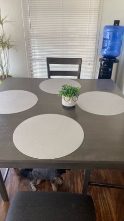 Table and four chairs