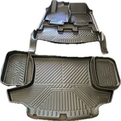 Floor Mats for Tesla Model Y 2024-2020 All Weather TPE Cargo Liner Floor Mats and Cargo Trunk Mats Accessories (Set of 6 - Not Fit 7-Seat)