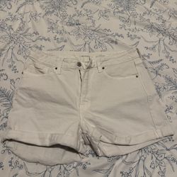 Old Navy White High Rise Straight Denim Shorts
