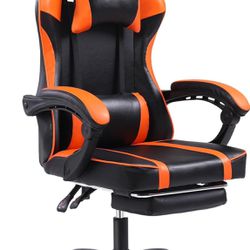 Video Game Chairs for Adults，Computer Gaming Chair with Footrest，Height Adjustable Office Desk Chair Silla Gamer ，Comfortable Gamer Chair with 360° Sw