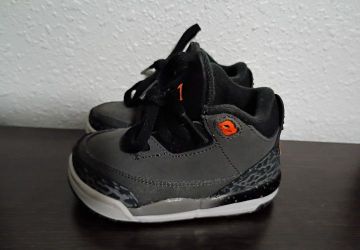 Jordan 3 Retro "Fear" Grey/Black/Orange - Toddler Size 5C