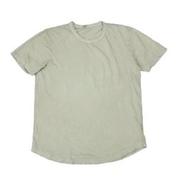 Buck Mason Shirt Mens Large L Green Short Sleeve Curved Hem Crewneck Made In USA