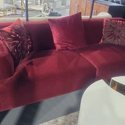 NEW SOFA RED VELVET 