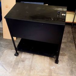Black Metal Rolling File Cabinet
