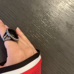 New Black Gemstone Ring 