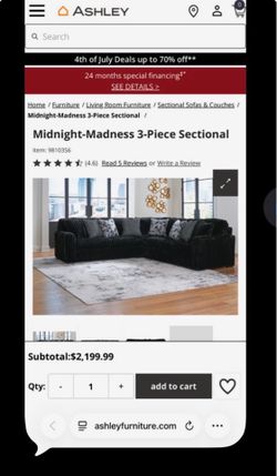 Black sectional 3 piece sectional