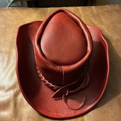 Red Leather Cowboy Hat 