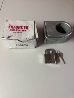 Trailer door lock & enforcer kingpin lock with keys