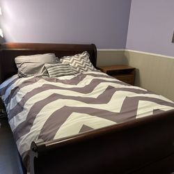 Sleigh bed And Nightstand