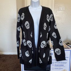 Black Skull Cardigan, Sweater