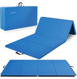 BalanceFrom 10x4 ft Folding Gym Mat — 2” Thick, 4-Panel w/ Handles