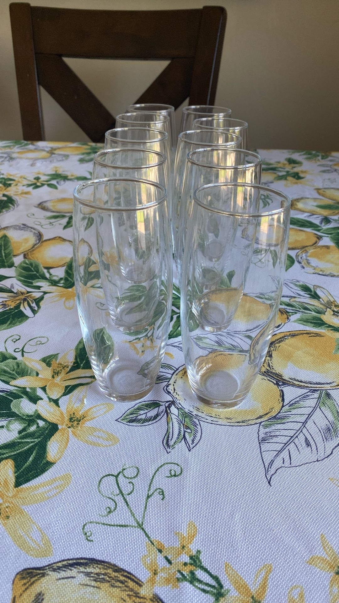 10 Stemless Champagne Flutes 
