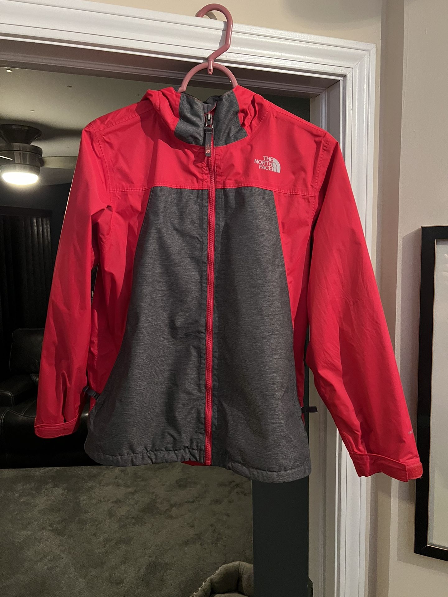 The North Face Boys Resolve Reflect Jacket Size L (14-16) Dry Vent Red Black