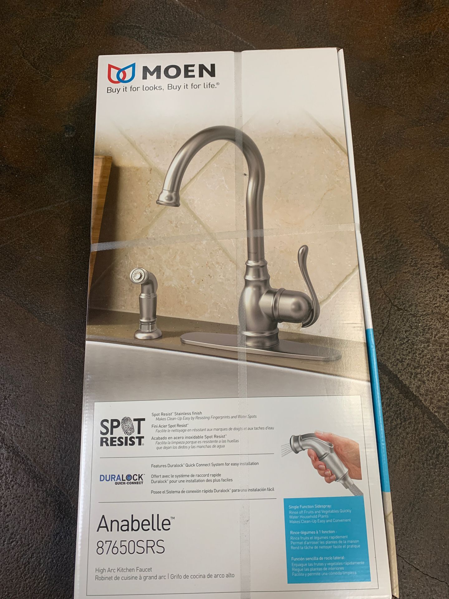 Moen 87650SRS Spot Resist Stainless Anabelle High Arc Kitchen Faucet w