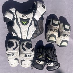 STX Lacrosse Protective Gear Bundle – Shoulder Pads, Gloves, & Arm Guards Small, And Medium
