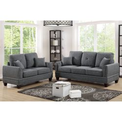 Gray Sofa And Love Seat Set 