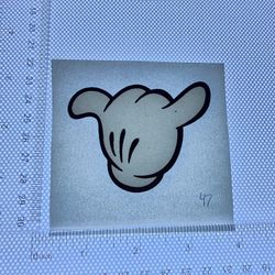 Iron On Heat Transfer  Good For T-shirts Sweaters Jackets T Shirt Design Size Is About 3x3  Mickey Gloves  #47