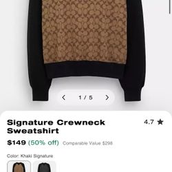 Signature Crewneck Sweatshirt Medium 