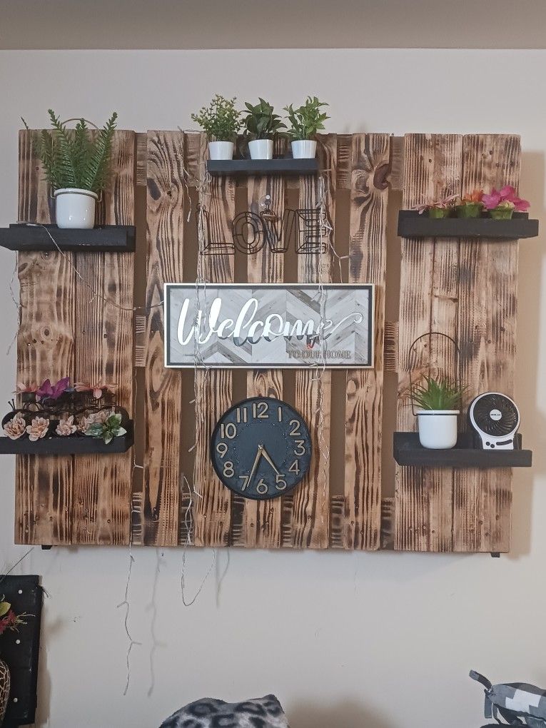 Hand Made Wood Burned Pallet Wall Decor