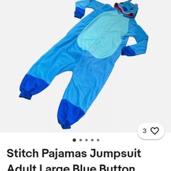 Stitch Pajama/Costume Jumpsuit  Adult Large