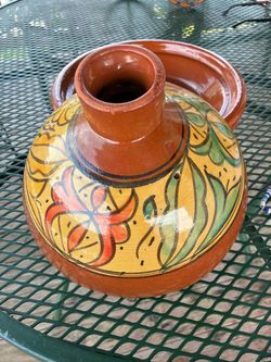 Hand-Painted Terracotta Tagine Lid