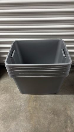 Gray Plastic Storage Totes – Set of 8
