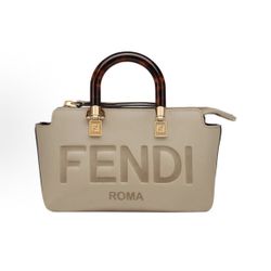 FENDI Logo zipper opening and closing calfskin Boston bag hand-held one-shoulder cross-body bag(66)38