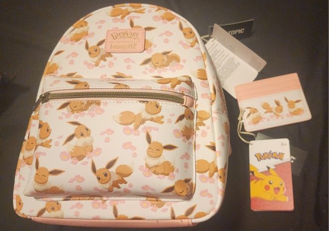 Eevee mini backpack and wallet loungefly