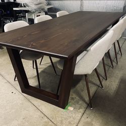 Modern Dining Table And upholstered Chairs
