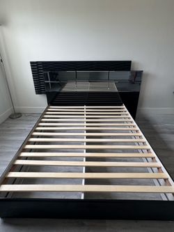 FREE El Dorado Queen Bed Frame + Matching Nightstand (BED ALREADY DISASSEMBLED!)