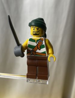Lego Minifigure pi105 Pirate Green Pirates II Cannon Battle 2009 Goatee (Rare Collectors Item!)